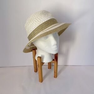 Women’s Pollywood Elegant White and Gold Sun Hat